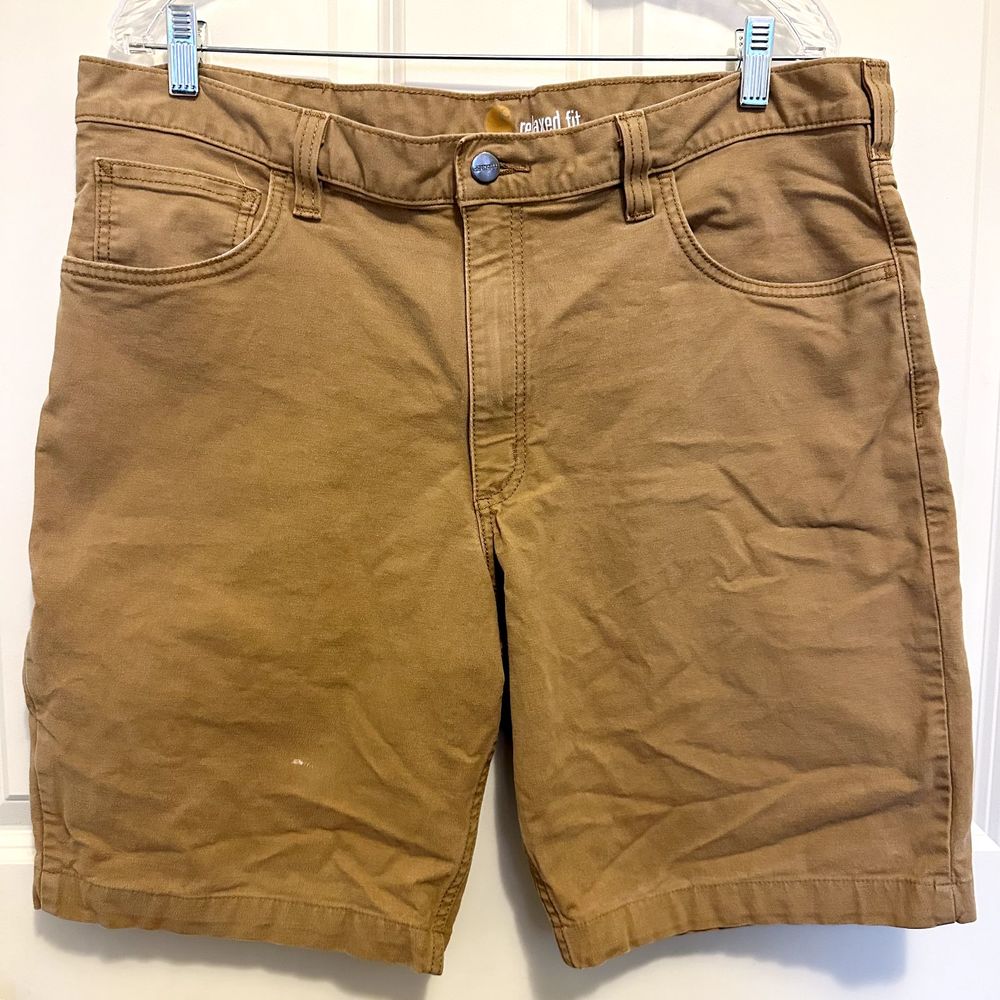 Carhartt Size 38 Mens Tan Khaki Durable Relaxed Fit Utility Work Shorts